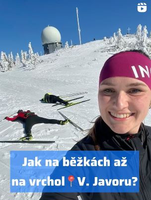 Auf den Langlaufstrecken bis zur Spitze von Šumava - Great Javor - Bretterschachten
