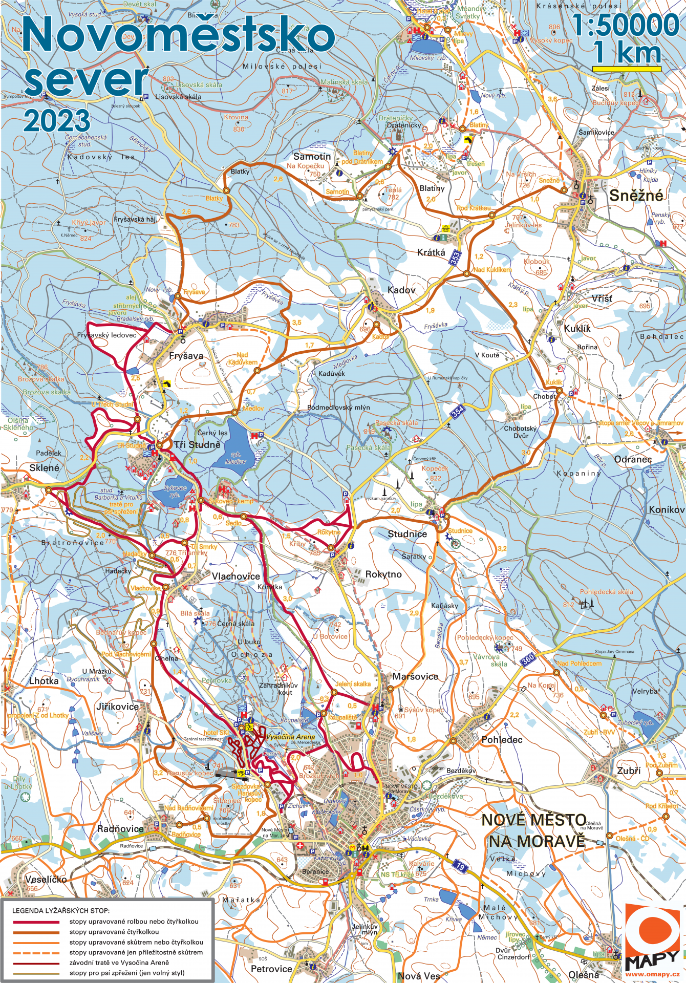 Původní lyžařská mapa